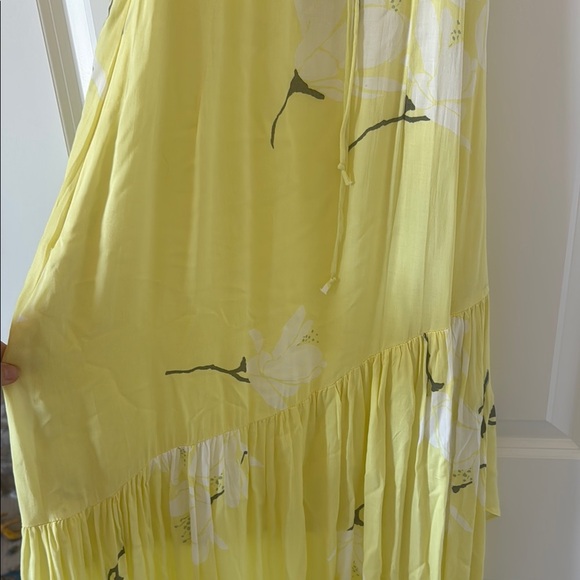 NWT Free People Floral Waterfall Maxi Dress Lemon Ice Yellow - Picture 10 of 13